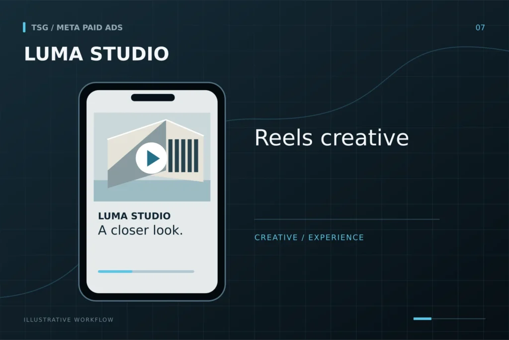 Video and Reels ads: LUMA STUDIO, A closer look., Reels creative.